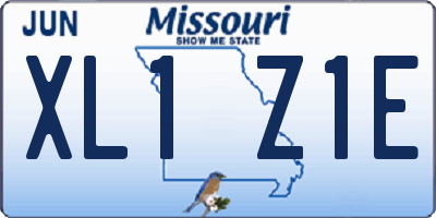 MO license plate XL1Z1E