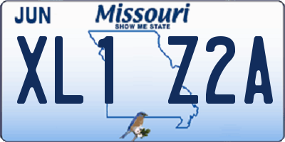 MO license plate XL1Z2A