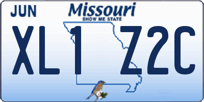 MO license plate XL1Z2C