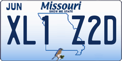 MO license plate XL1Z2D