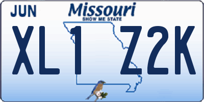 MO license plate XL1Z2K