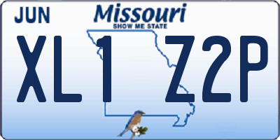 MO license plate XL1Z2P