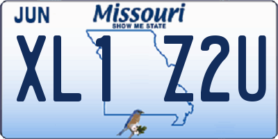 MO license plate XL1Z2U