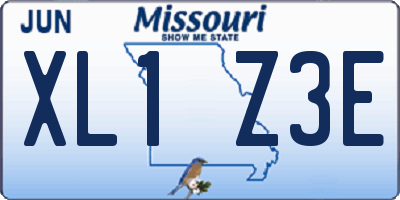 MO license plate XL1Z3E