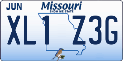 MO license plate XL1Z3G