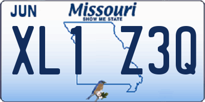 MO license plate XL1Z3Q