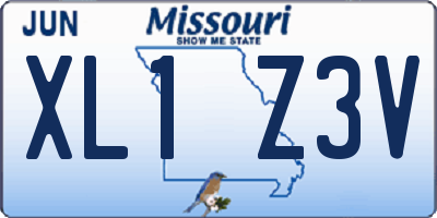 MO license plate XL1Z3V