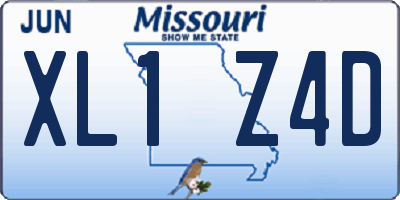 MO license plate XL1Z4D