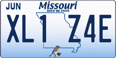 MO license plate XL1Z4E