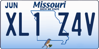 MO license plate XL1Z4V