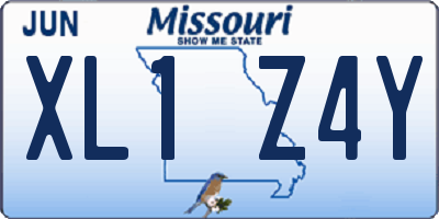 MO license plate XL1Z4Y