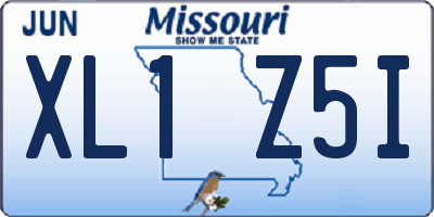 MO license plate XL1Z5I