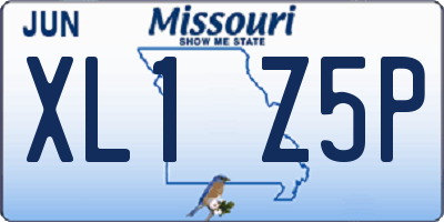 MO license plate XL1Z5P