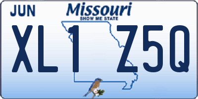 MO license plate XL1Z5Q