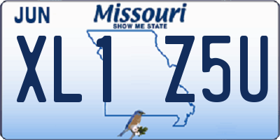 MO license plate XL1Z5U
