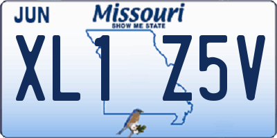 MO license plate XL1Z5V