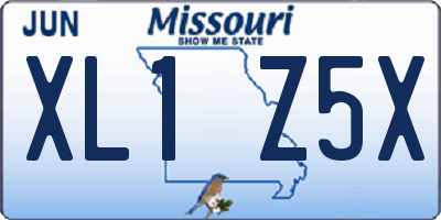 MO license plate XL1Z5X