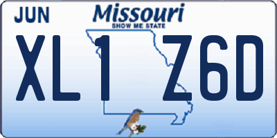 MO license plate XL1Z6D