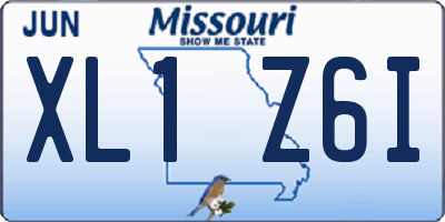 MO license plate XL1Z6I