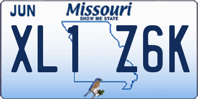 MO license plate XL1Z6K