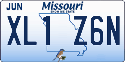 MO license plate XL1Z6N