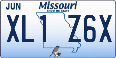MO license plate XL1Z6X