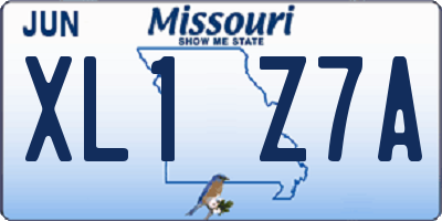 MO license plate XL1Z7A