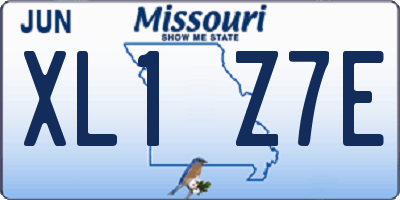 MO license plate XL1Z7E