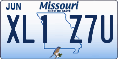 MO license plate XL1Z7U