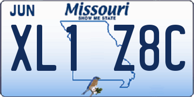 MO license plate XL1Z8C