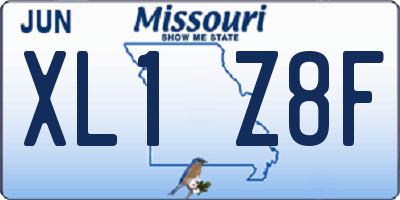 MO license plate XL1Z8F