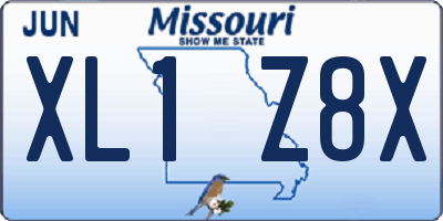 MO license plate XL1Z8X