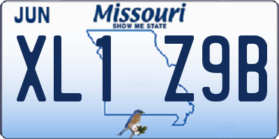 MO license plate XL1Z9B