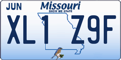 MO license plate XL1Z9F