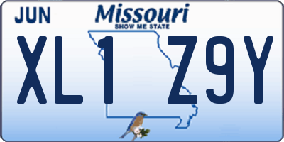 MO license plate XL1Z9Y