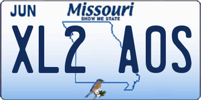 MO license plate XL2A0S