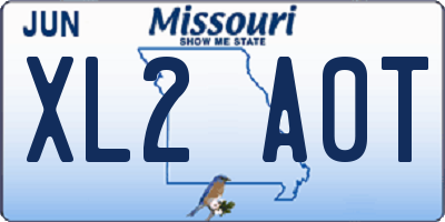 MO license plate XL2A0T