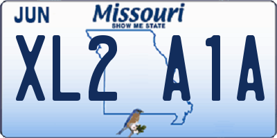 MO license plate XL2A1A