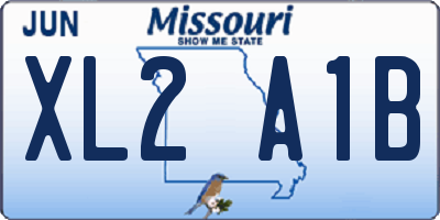 MO license plate XL2A1B