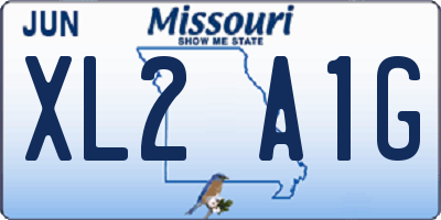 MO license plate XL2A1G