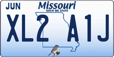 MO license plate XL2A1J