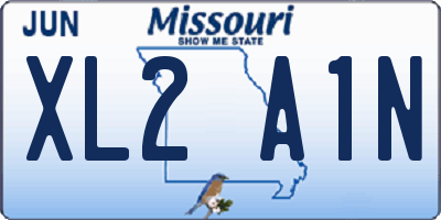 MO license plate XL2A1N