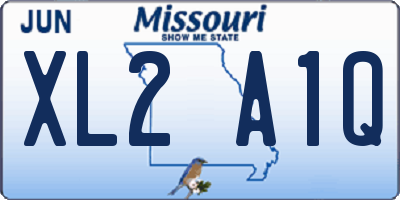 MO license plate XL2A1Q