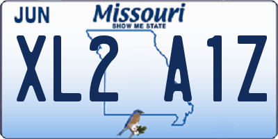 MO license plate XL2A1Z