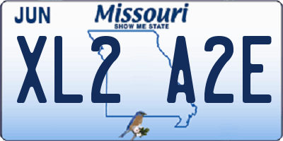 MO license plate XL2A2E