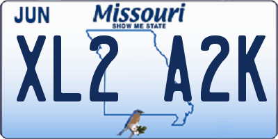 MO license plate XL2A2K