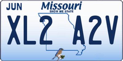 MO license plate XL2A2V