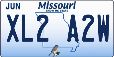 MO license plate XL2A2W