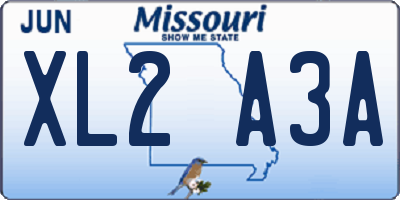 MO license plate XL2A3A