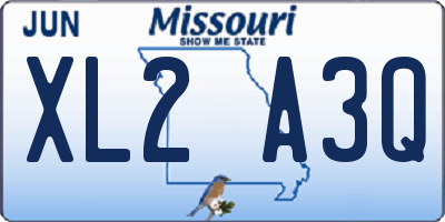 MO license plate XL2A3Q